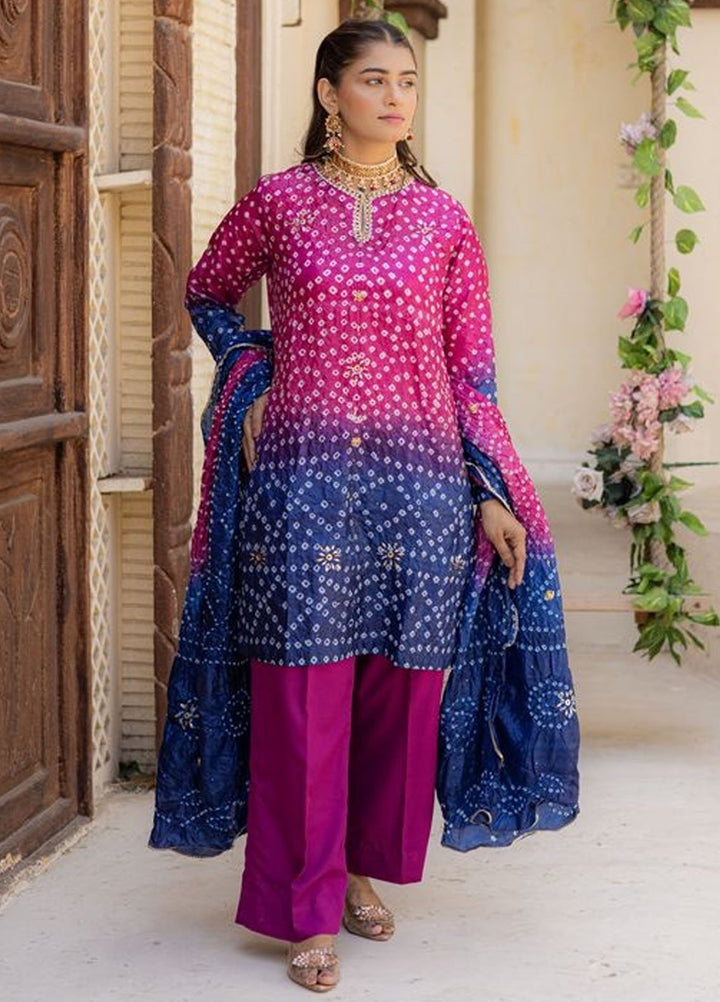 Javeria Khalid Pret Embellished Korean silk 3 Piece Aangan