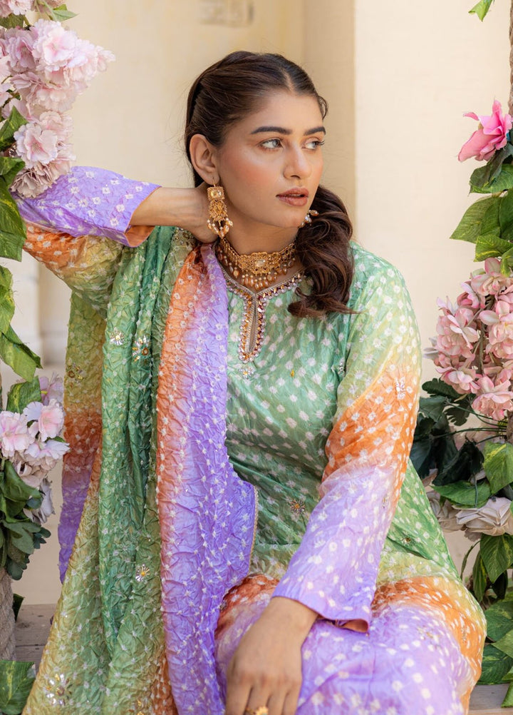 Javeria Khalid Pret Embellished Korean silk 3 Piece Meherbano