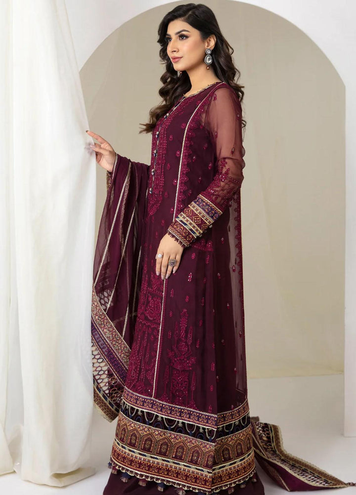 Jazmin Embroidered Chiffon Suits Unstitched 3 Piece JZ23OE Plumeria - Formal Collection