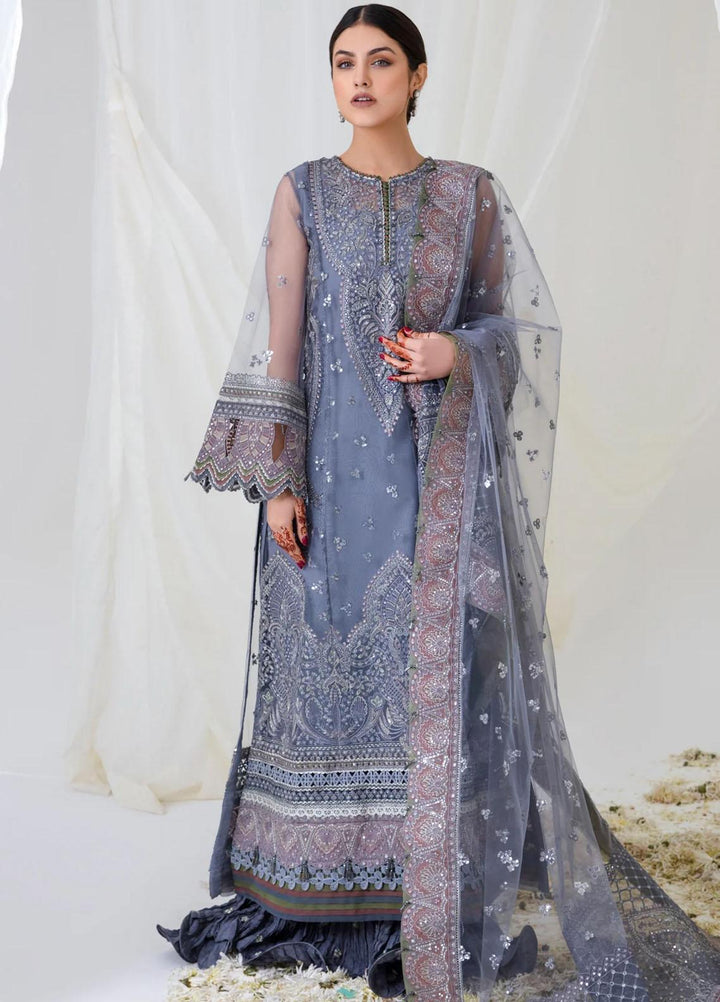 Jazmin Embroidered Net Suits Unstitched 3 Piece JZ23OE Shooting Star - Formal Collection