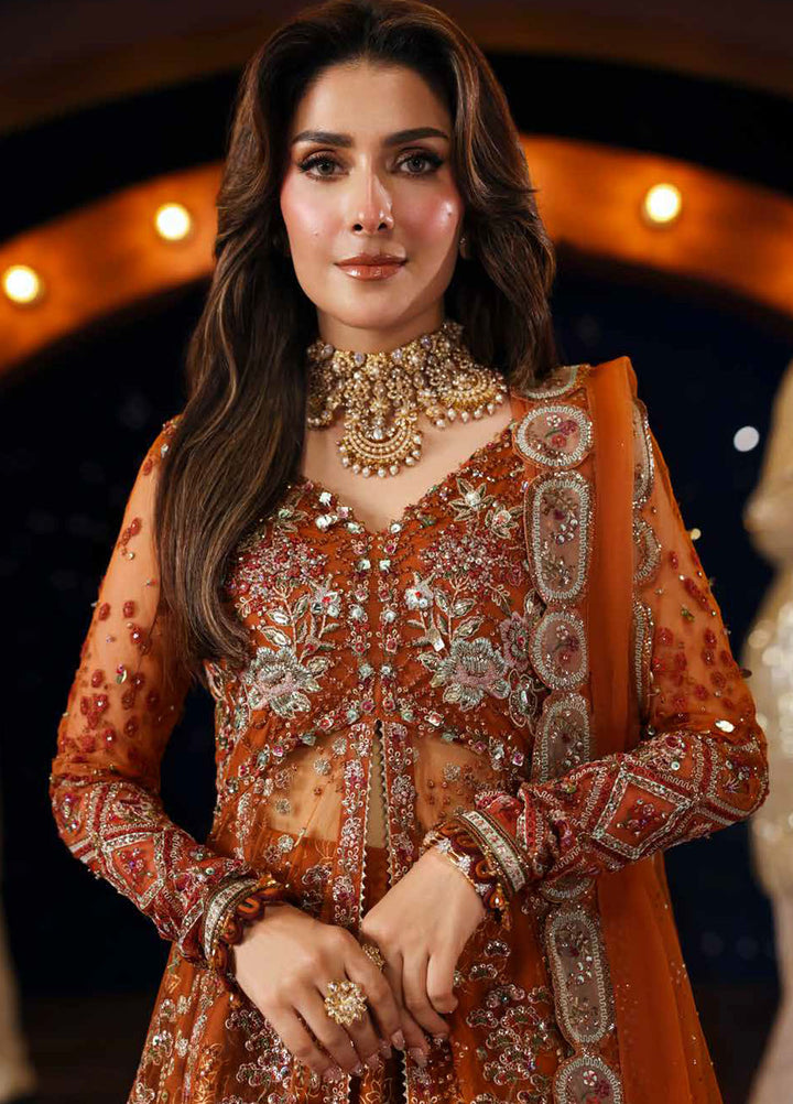 Jhoomro by Nureh Embroidered Net Suits Unstitched 4 Piece NU25JF NL-80 A - Formals Collection