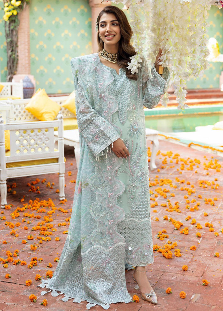 Jhoomro By Nureh Embroidered Organza Suits Unstitched 4 Piece NU23JH NL-55 Reena - Luxury Formal Collection