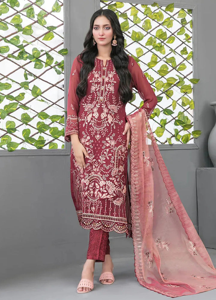 Jiah By Tawakkal Fabrics Embroidered Chiffon Suit Unstitched 3 Piece RA24J D-3749 - Festive Collection