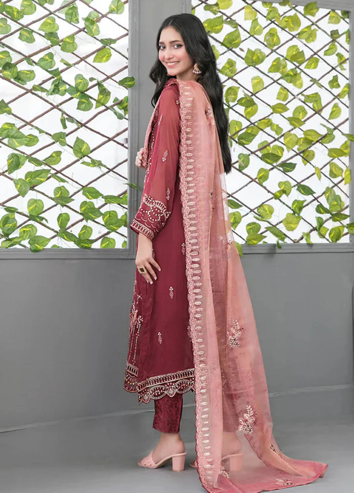 Jiah By Tawakkal Fabrics Embroidered Chiffon Suit Unstitched 3 Piece RA24J D-3749 - Festive Collection