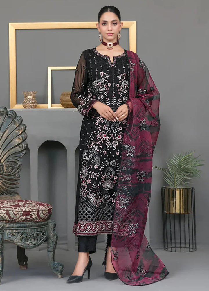 Jiah By Tawakkal Fabrics Embroidered Chiffon Suit Unstitched 3 Piece RA24J D-3750 - Festive Collection