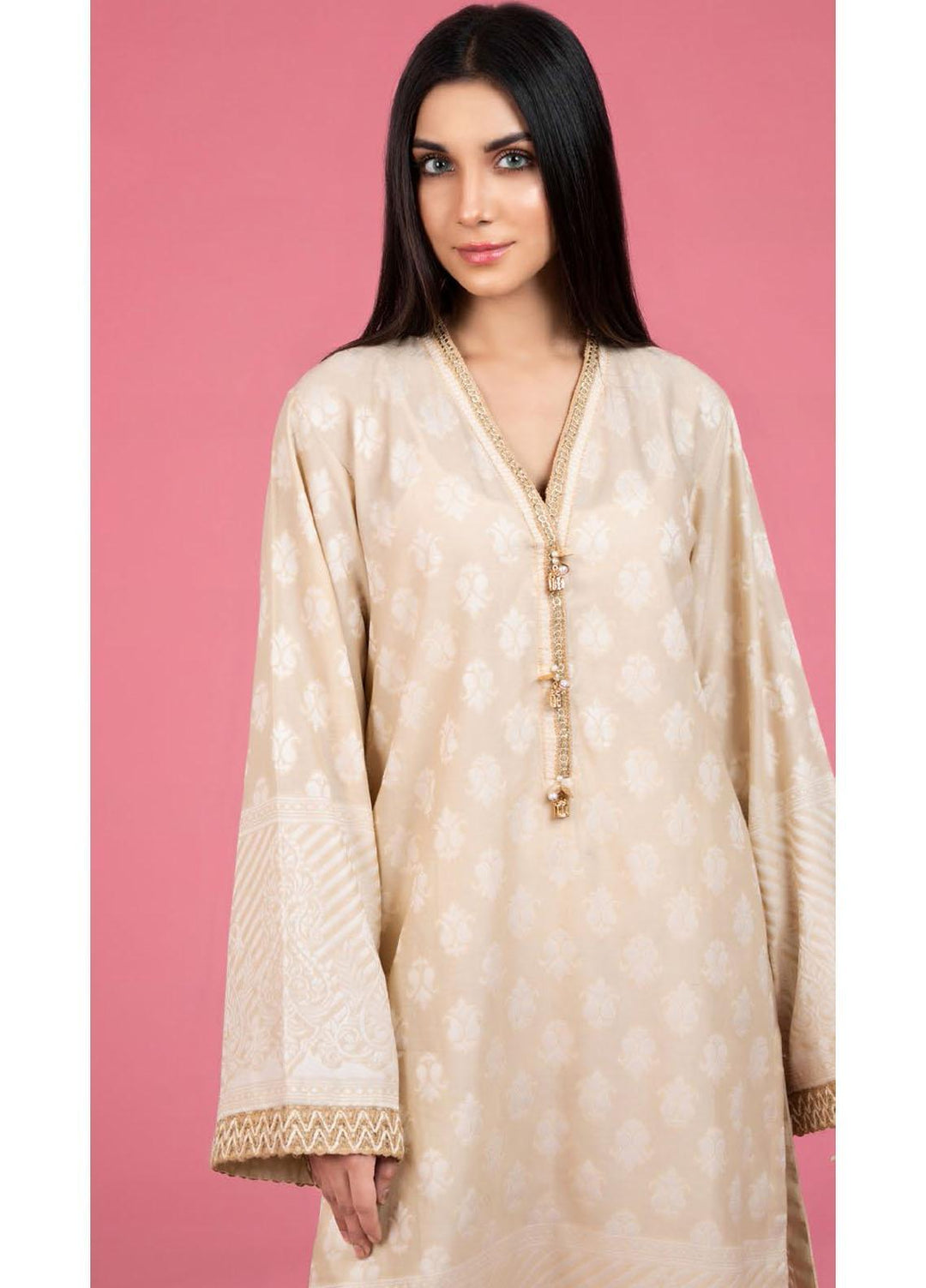 Gul Ahmed Luxury Pret Printed Jacquard Kurties GA21K WGK-JQS-DY-096