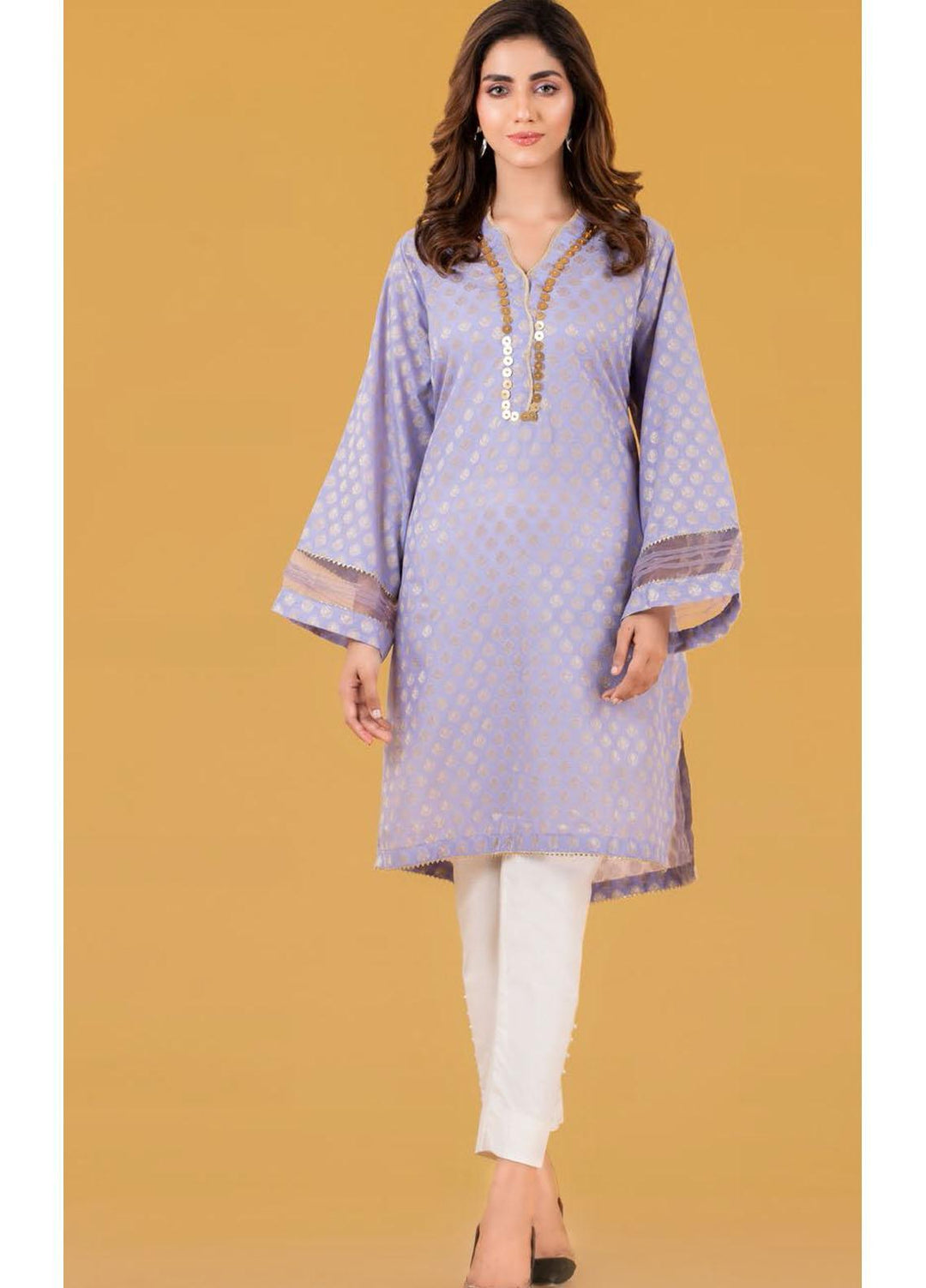 Gul Ahmed Luxury Pret Printed Jacquard Kurties GA21K WGK-JQS-DY-577