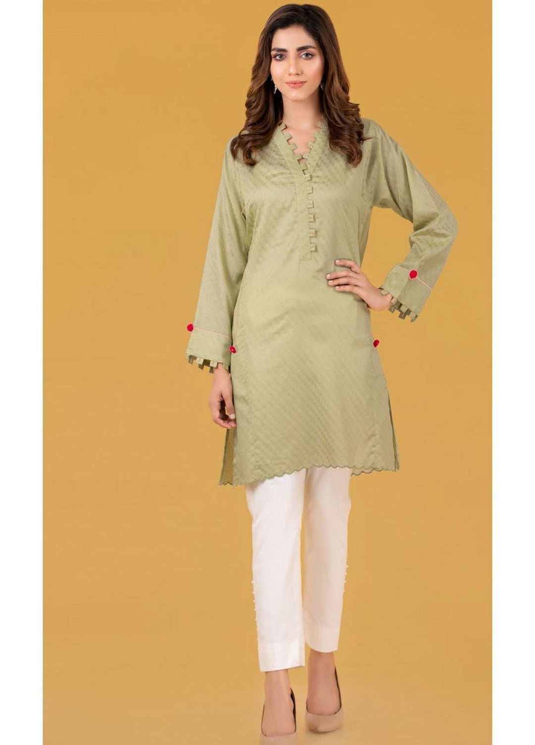 Gul Ahmed Luxury Pret Printed Jacquard Kurties GA21K WGK-JQS-DY-599