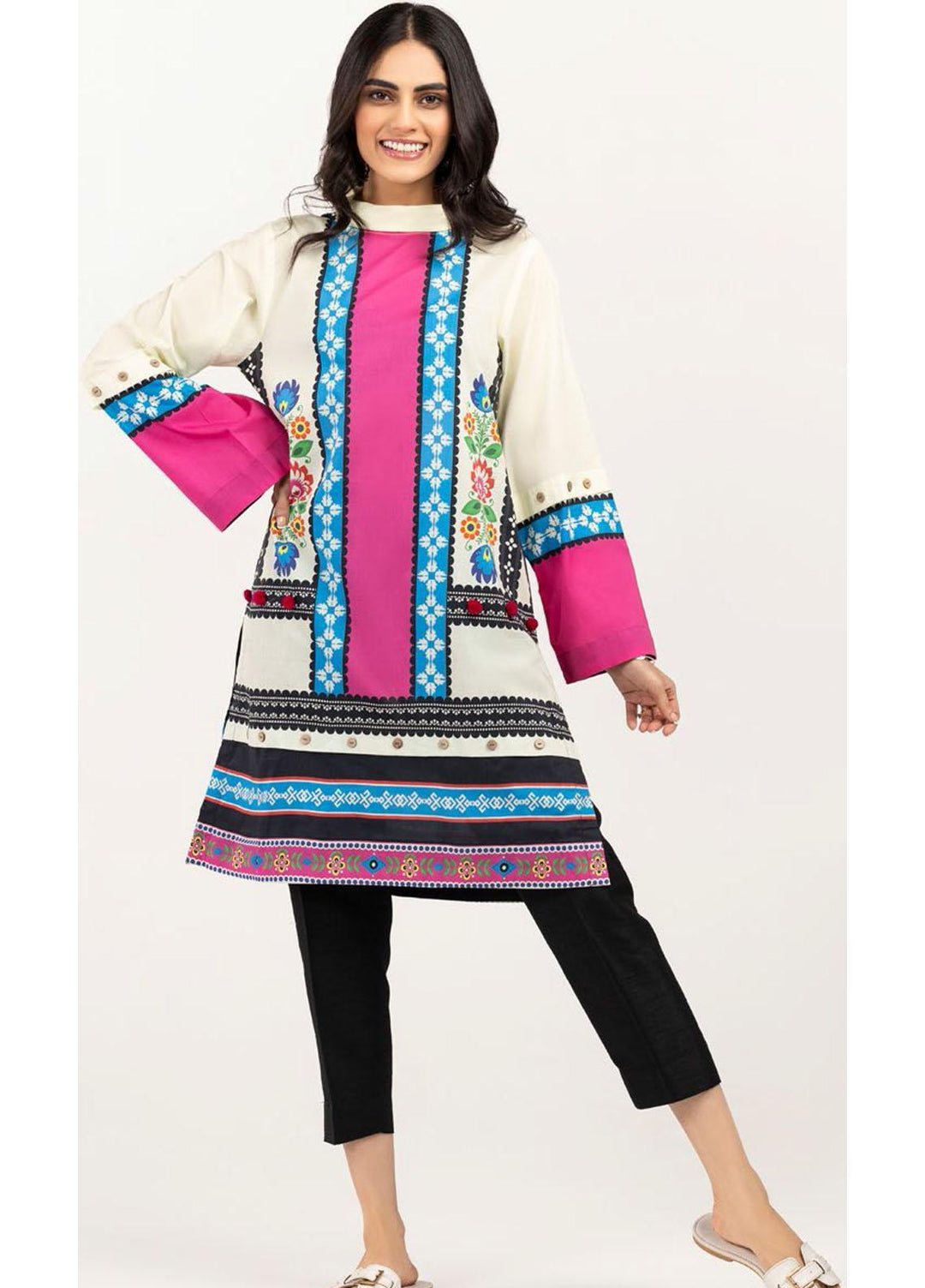 Gul Ahmed Luxury Pret Printed Cambric Kurties GA21K WGK-LWS-DP-255