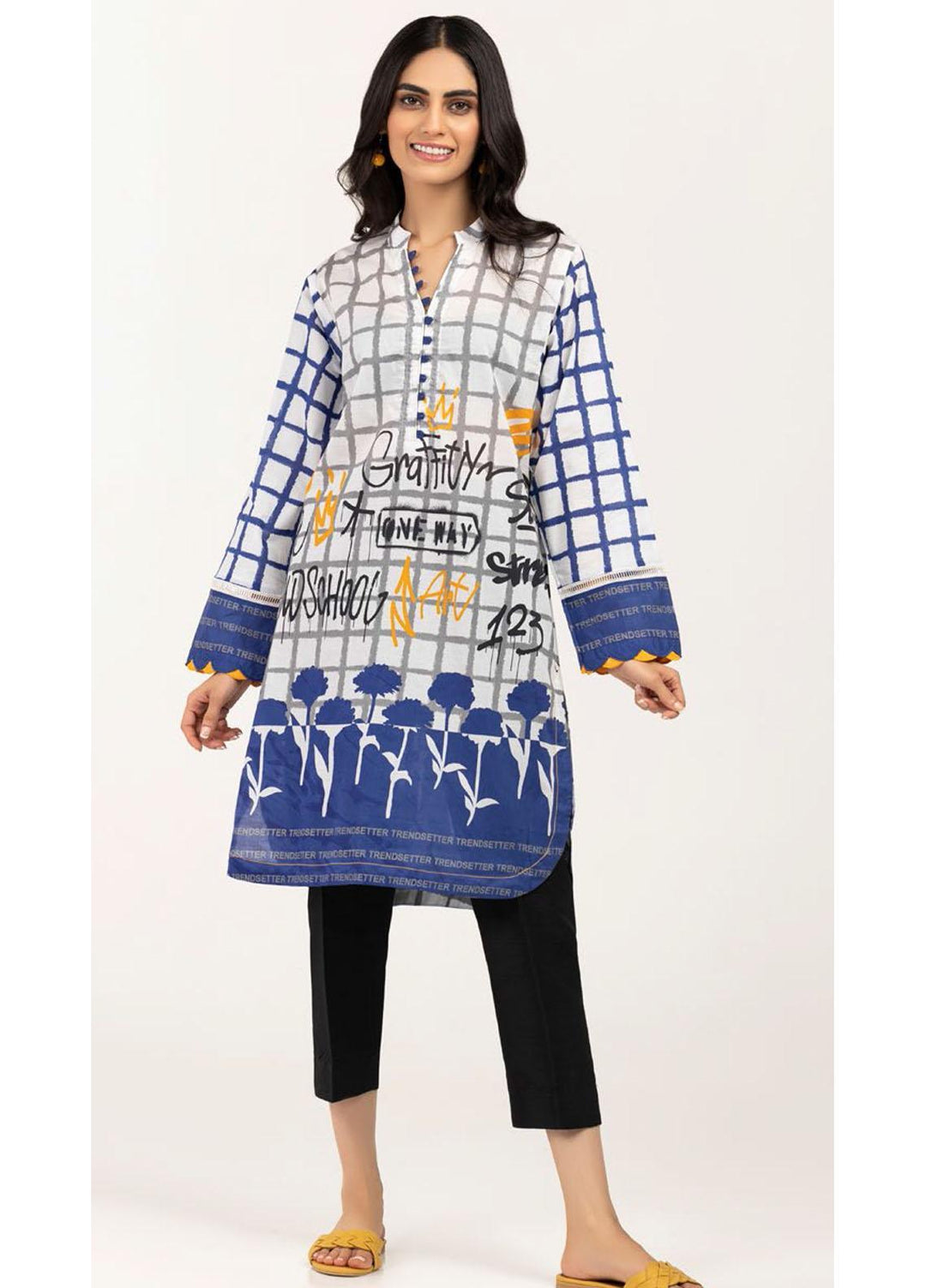 Gul Ahmed Luxury Pret Embroidered Lawn Kurties GA21K WGK-LWS-DP-434