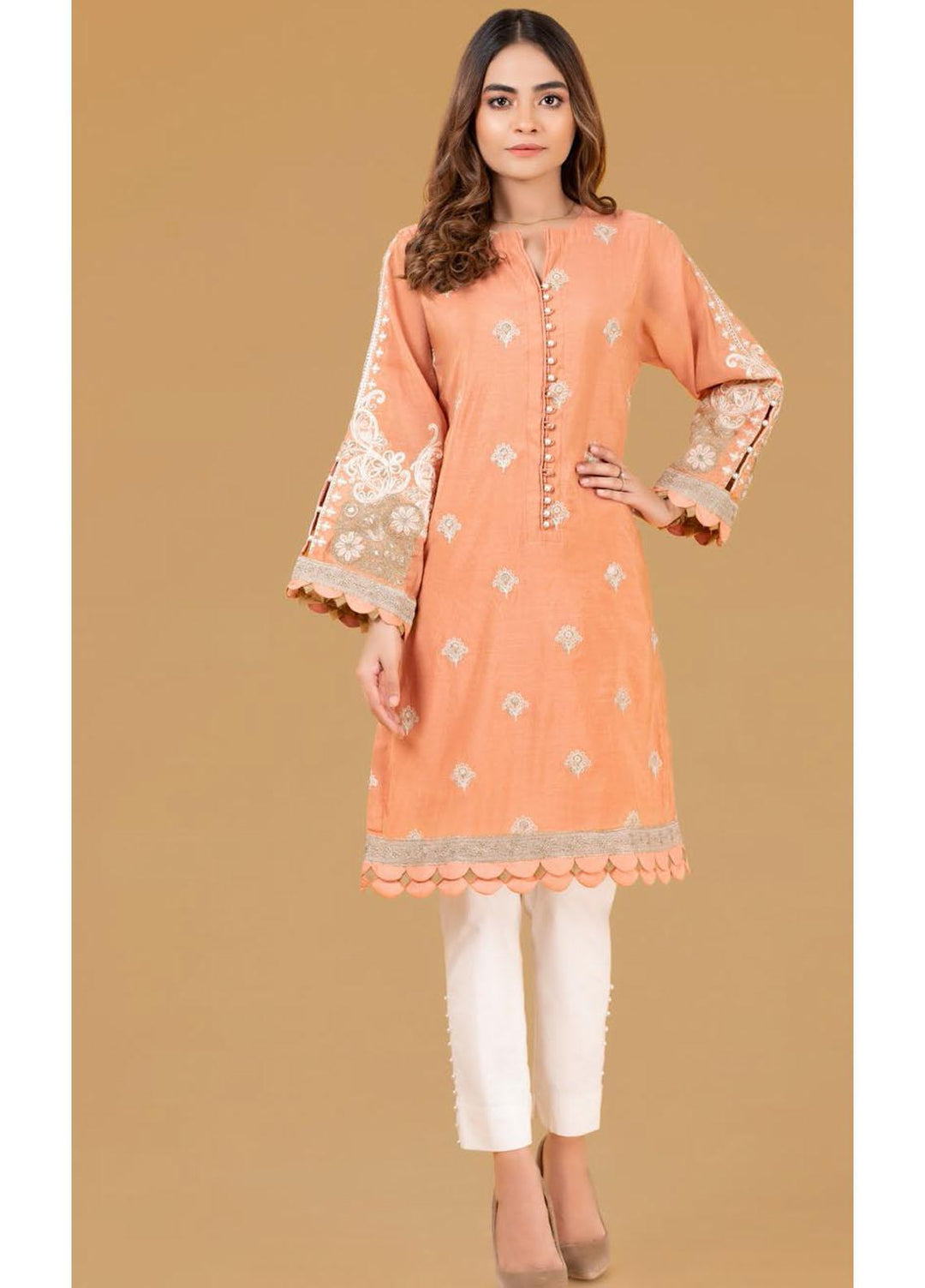 Gul Ahmed Luxury Pret Embroidered Cotton Kurties GA21K WGK-YDS-DE-417