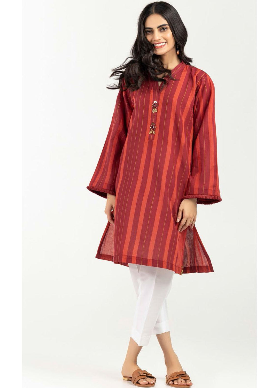 Gul Ahmed Luxury Pret Printed Cotton Kurties GA21K WGK-YDS-HW-541