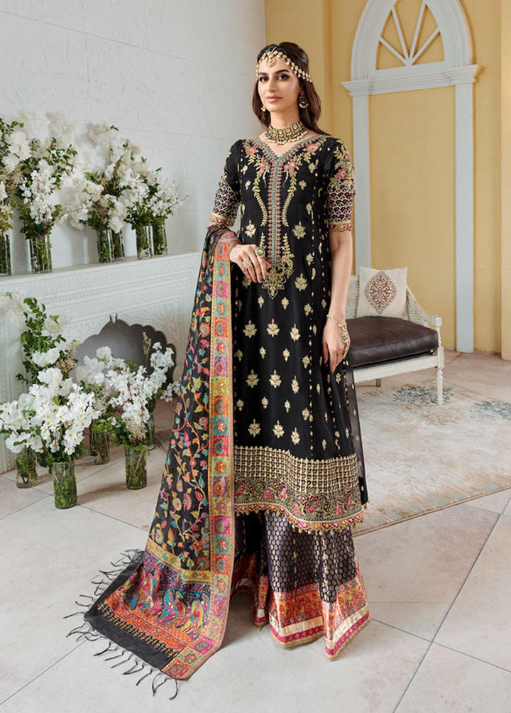 Noor Kaani by Saadia Asad Embroidered Chiffon Suits Unstitched 3 Piece SA22K D3 - Luxury Collection