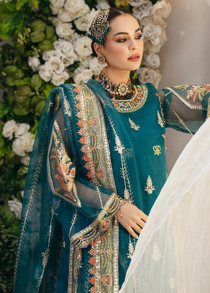 Kahani By Daud Abbas Embroidered Organza Suits Unstitched 3 Piece DA23K Khushboo - Luxury Collection