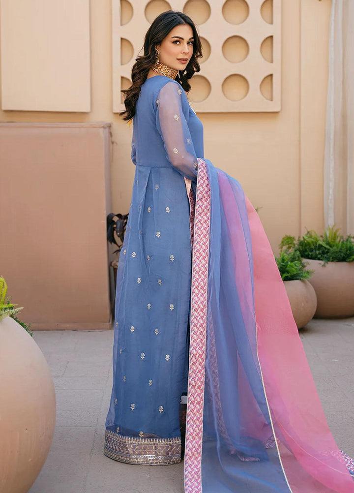 Kahani By Daud Abbas Embroidered Organza Suits Unstitched 3 Piece DA23K Dua - Luxury Collection