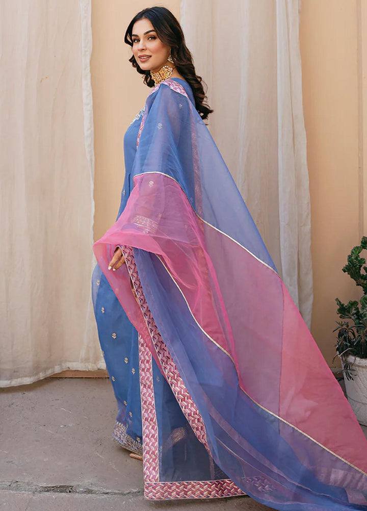 Kahani By Daud Abbas Embroidered Organza Suits Unstitched 3 Piece DA23K Dua - Luxury Collection