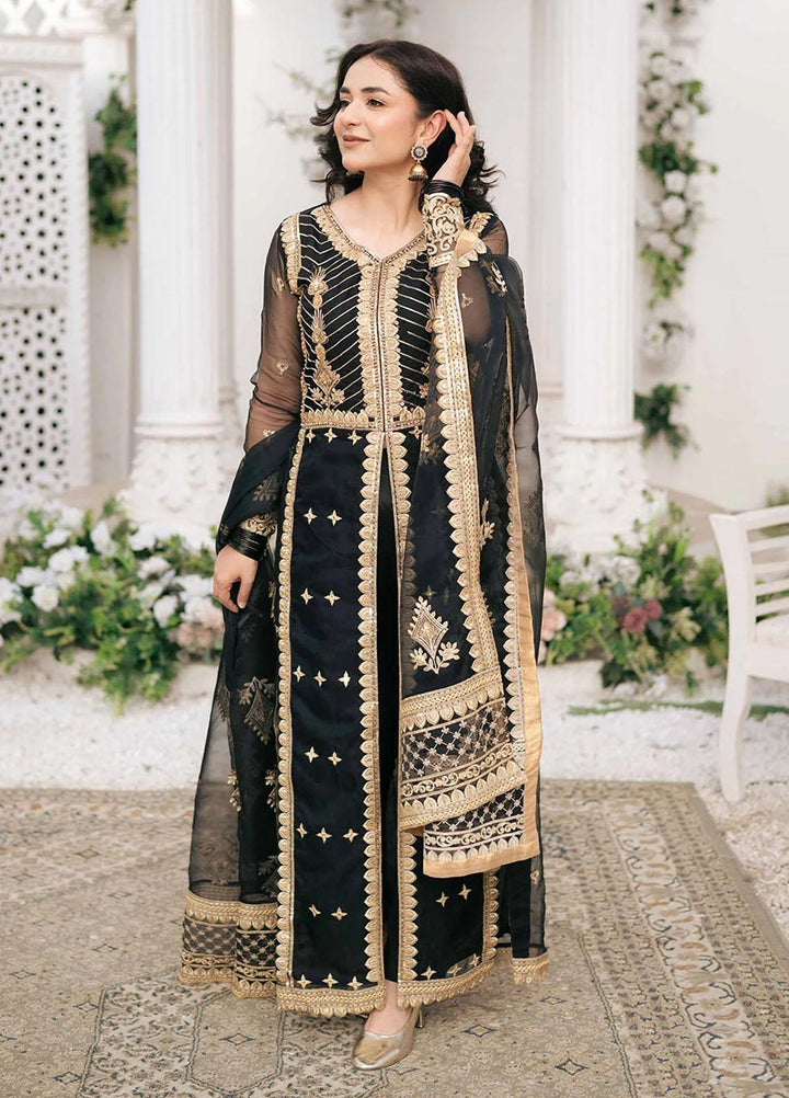 Kahani By Daud Abbas Embroidered Organza Suits Unstitched 3 Piece DA23K Wafa - Luxury Collection