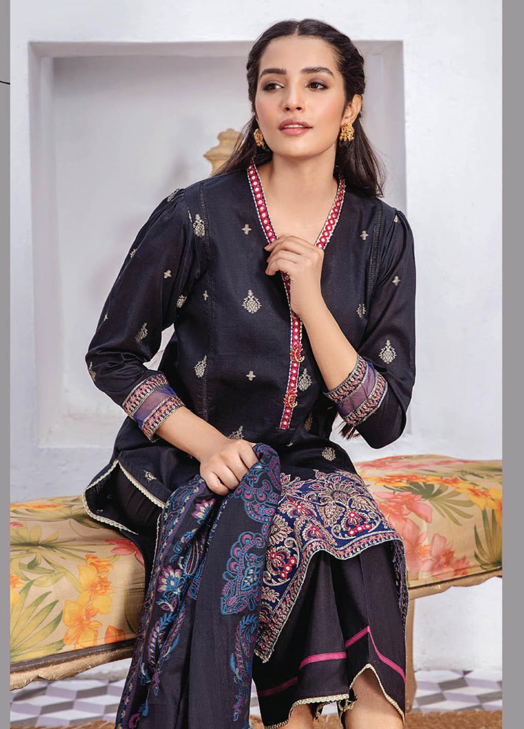 Kalam By Humdum Jacquard Lawn Suits Unstitched 3 Piece HD23K D-5 - Summer Collection