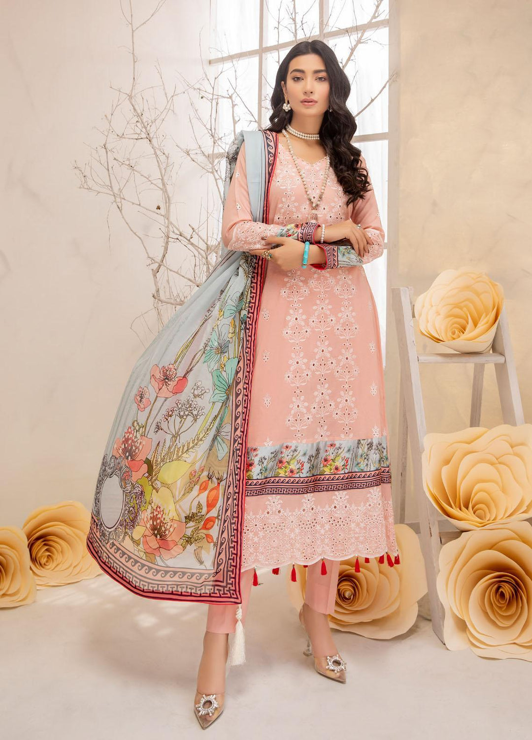 Kalyan by ZS Textiles Embroidered Chikankari Suits Unstitched 3 Piece ZS21KC-6 01 - Festive Collection