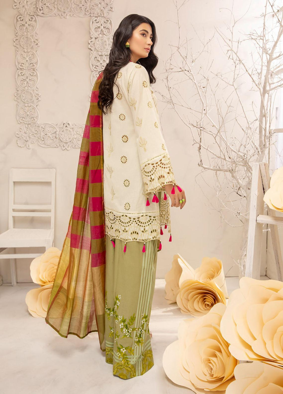 Kalyan by ZS Textiles Embroidered Chikankari Suits Unstitched 3 Piece ZS21KC-6 03 - Festive Collection