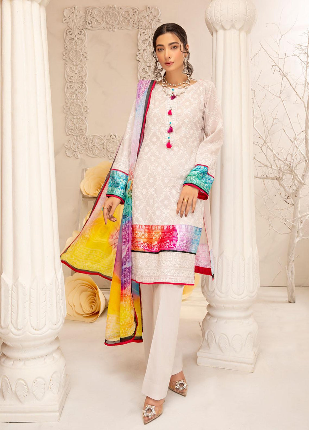 Kalyan by ZS Textiles Embroidered Chikankari Suits Unstitched 3 Piece ZS21KC-6 07 - Festive Collection
