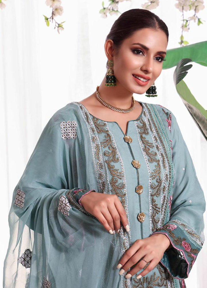 Kalyan By ZS Textiles Embroidered Chiffon Suits Unstitched 3 Piece KLY23C KLC23-5 - Luxury Collection