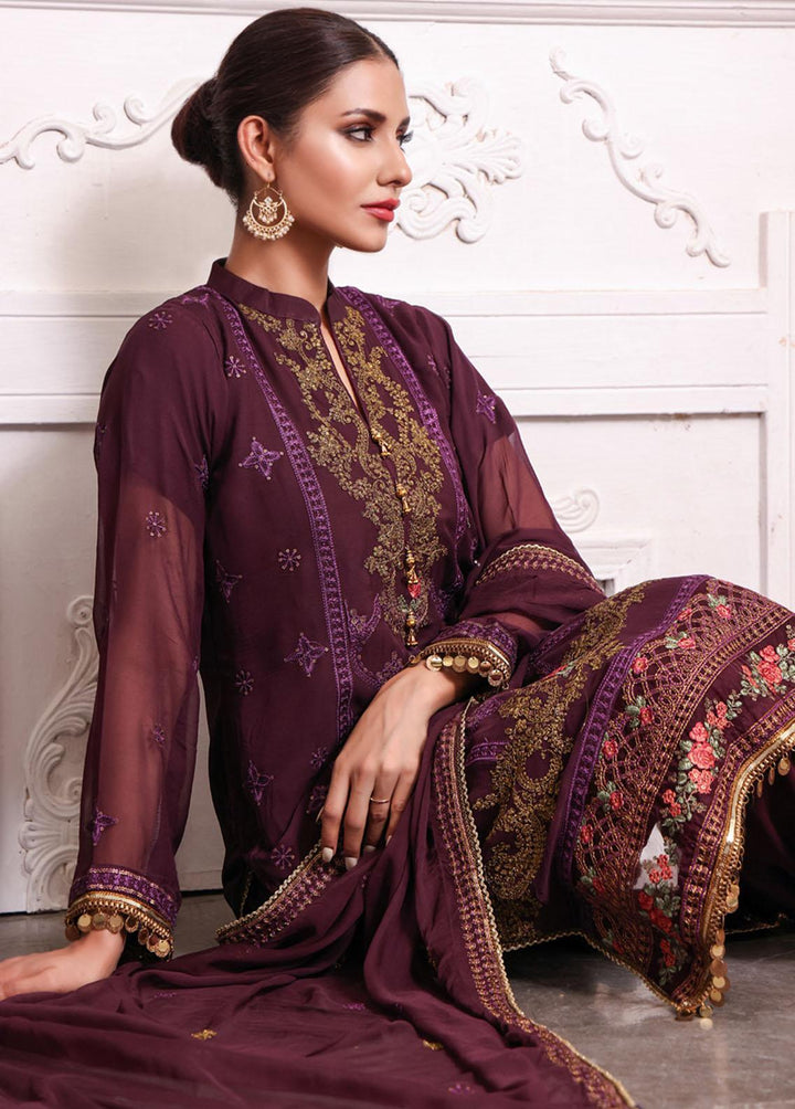 Kalyan By ZS Textiles Embroidered Chiffon Suits Unstitched 3 Piece KLY23C KLC23-8 - Luxury Collection
