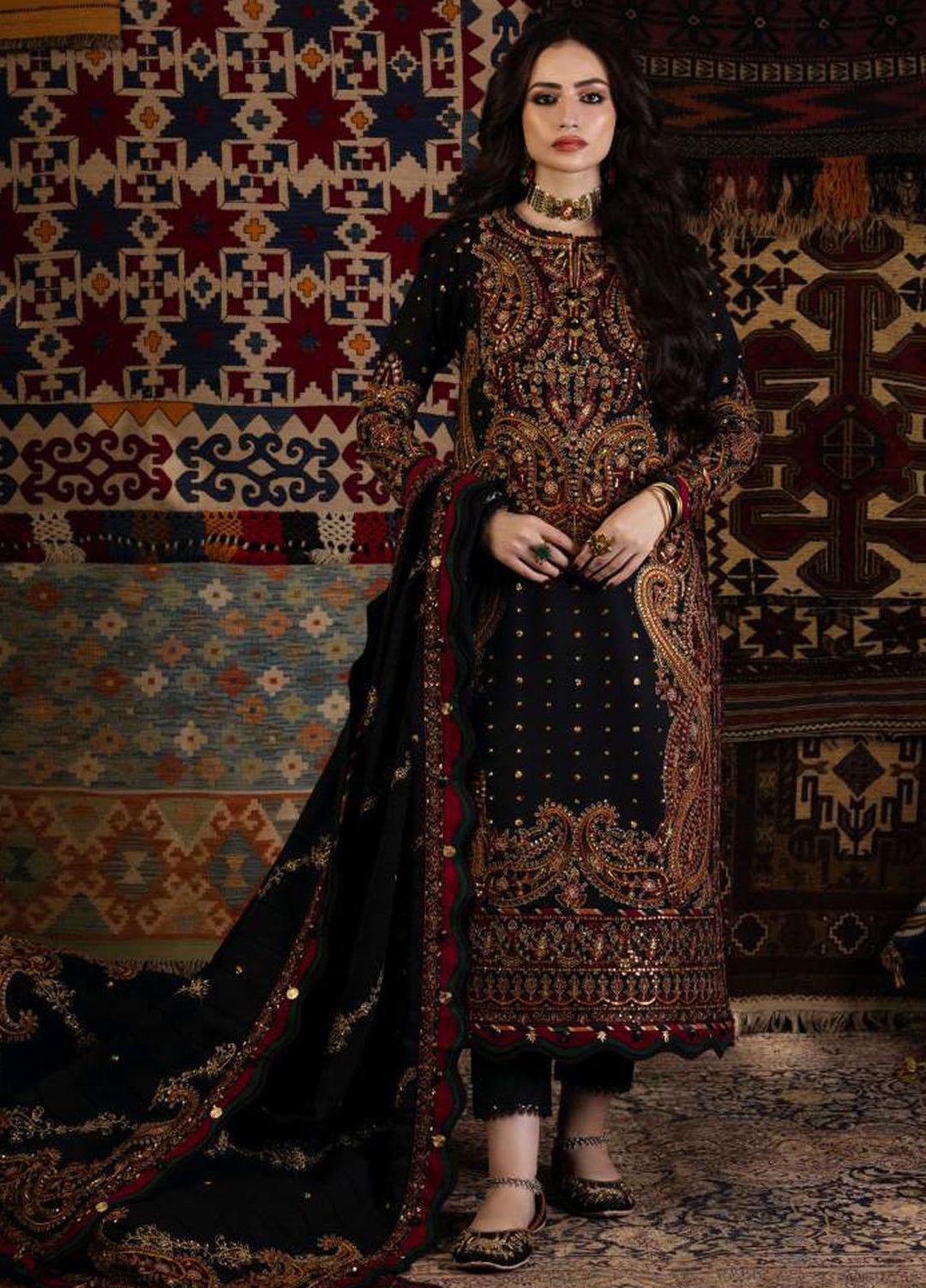 Kashmiri Taanka By Asim Jofa Embroidered Twill Suits Unstitched 3 Piece AJ23KT AJKT-03 - Winter Collection