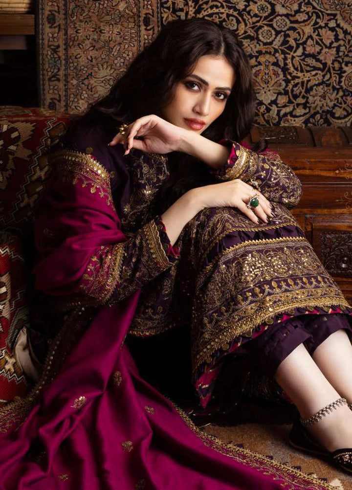 Kashmiri Taanka By Asim Jofa Embroidered Slub Suits Unstitched 3 Piece AJ23KT AJKT-05 - Winter Collection