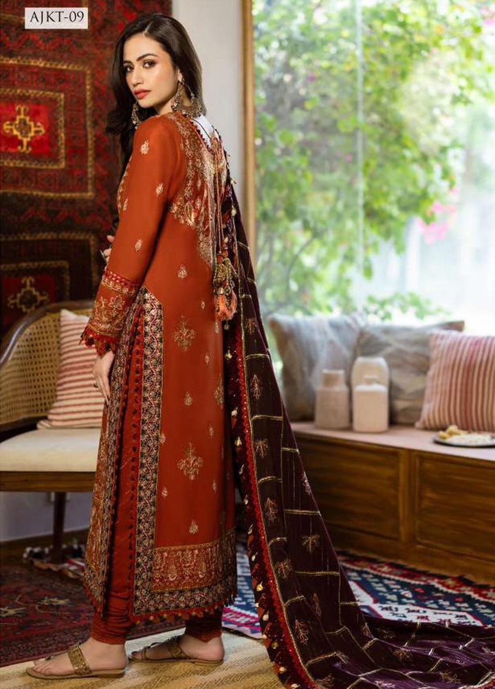 Kashmiri Taanka By Asim Jofa Embroidered Twill Suits Unstitched 3 Piece AJ23KT AJKT-09 - Winter Collection