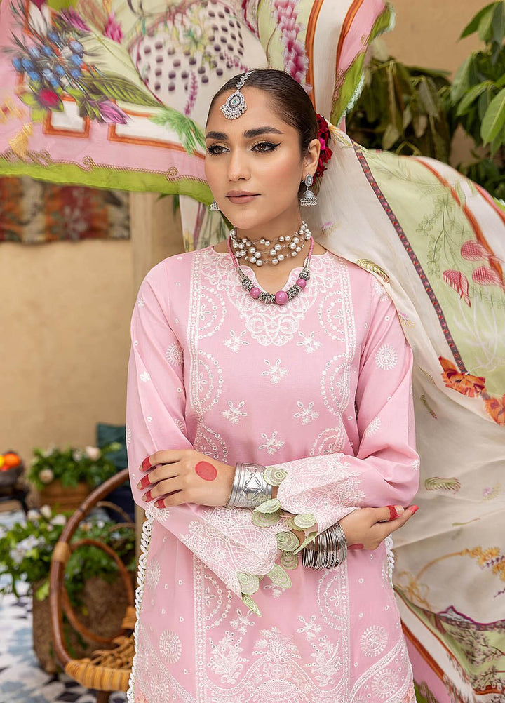 Kastoori By Awwal Embroidered Chikankari Lawn Suits Unstitched 3 Piece AW23K D-01 Nirvana - Summer Collection