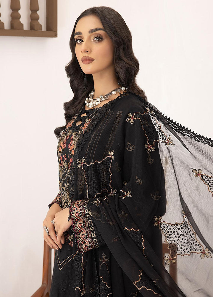 Kastoori By Awwal Embroidered Viscose Suits Unstitched 3 Piece AW23K-2 D-03 Noir - Winter Collection