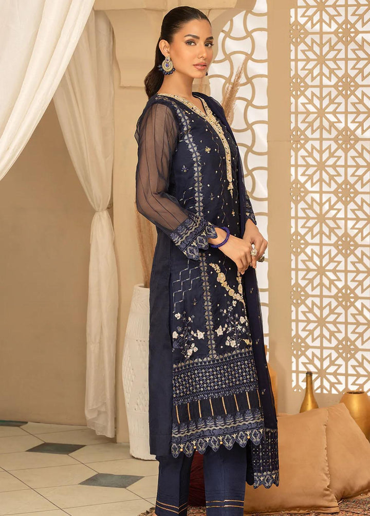 Shamooz Pret Embroidered Organza 3 Piece Suit SHM23K SEM-0509 Galaxy Blue