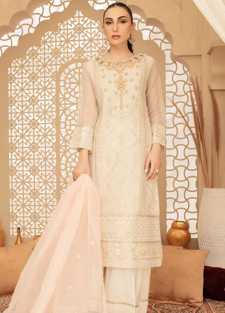 Shamooz Pret Embroidered Organza 3 Piece Suit SHM23K SEM-0511 Floral White