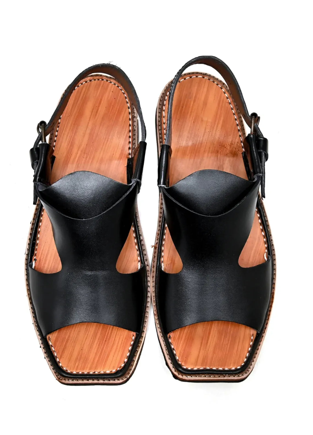 Khans Wear Peshawari Chappal Mens Panjedar Black