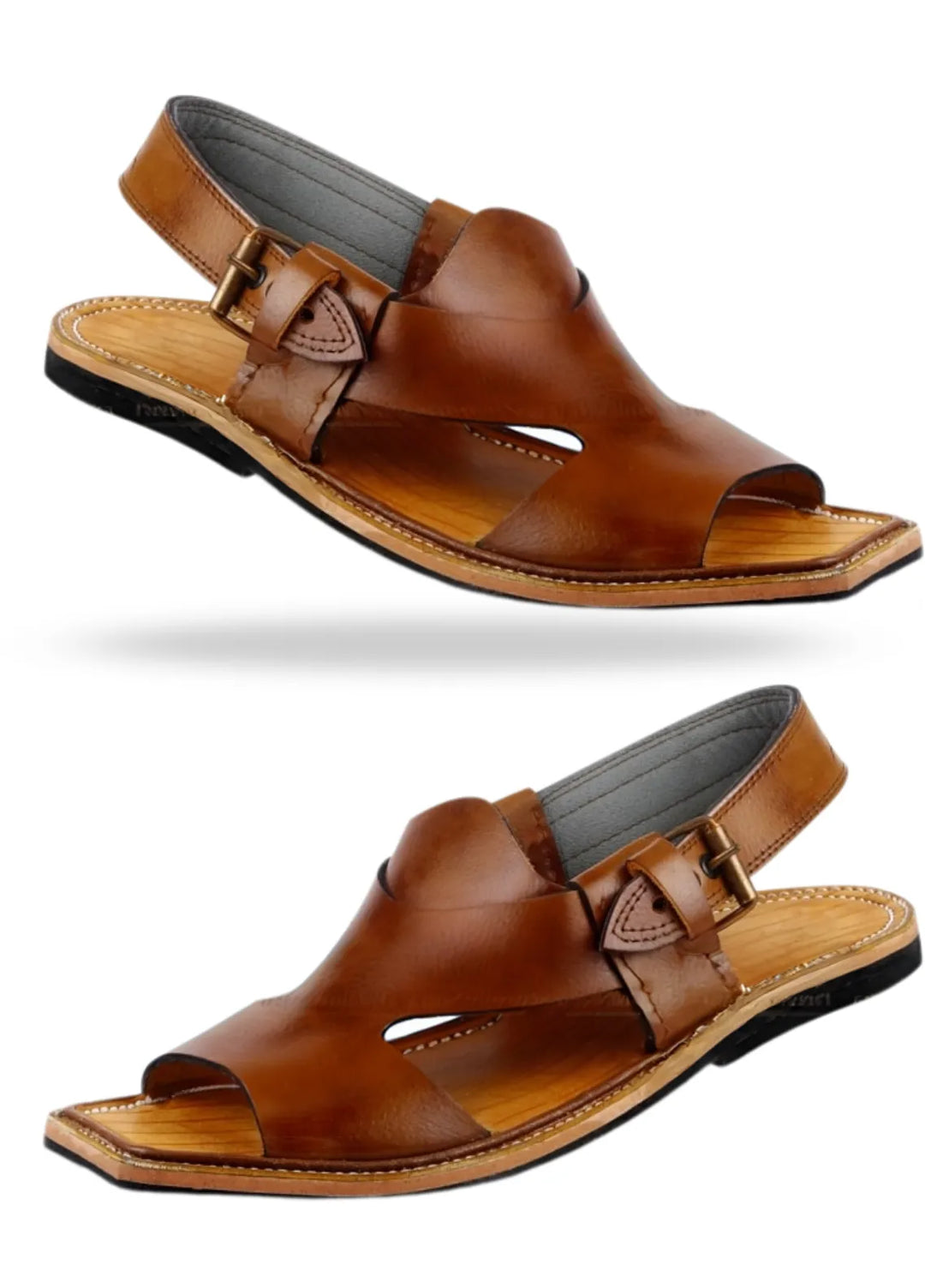 Khans Wear Peshawari Chappal Mens Panjedar Brown