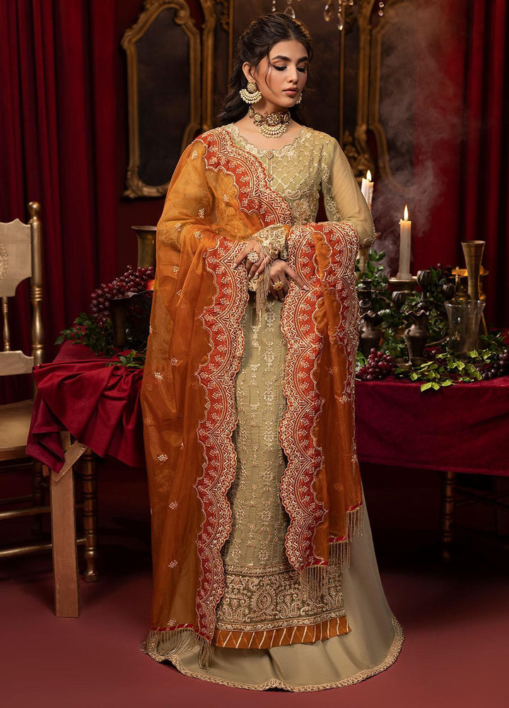 Khawab Deeda By Sahane Embroidered Chiffon Suits Unstitched 4 Piece SNE23KD KD-1104 Sage - Formal Collection