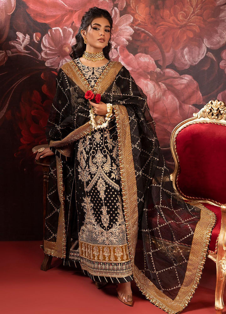 Khawab Deeda By Sahane Embroidered Chiffon Suits Unstitched 4 Piece SNE23KD KD-1106 Monarch - Formal Collection