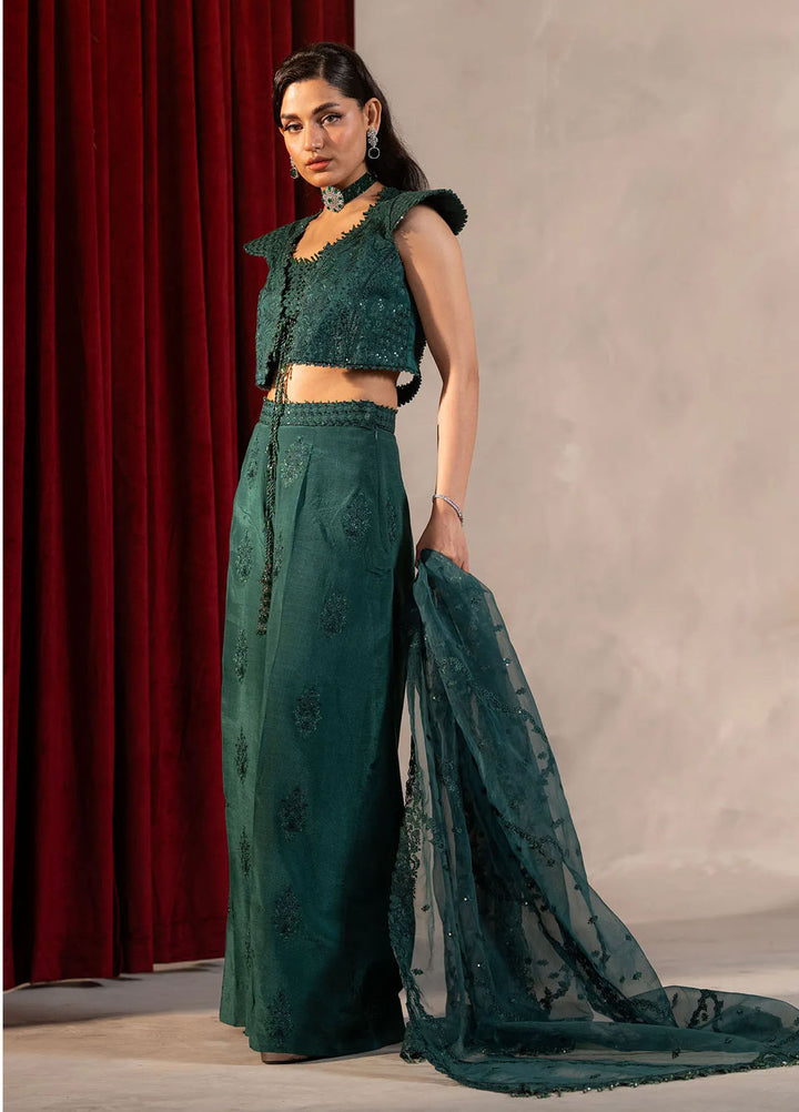 Khurshid Pret Embroidered Raw Silk 3 Piece Suit Emera