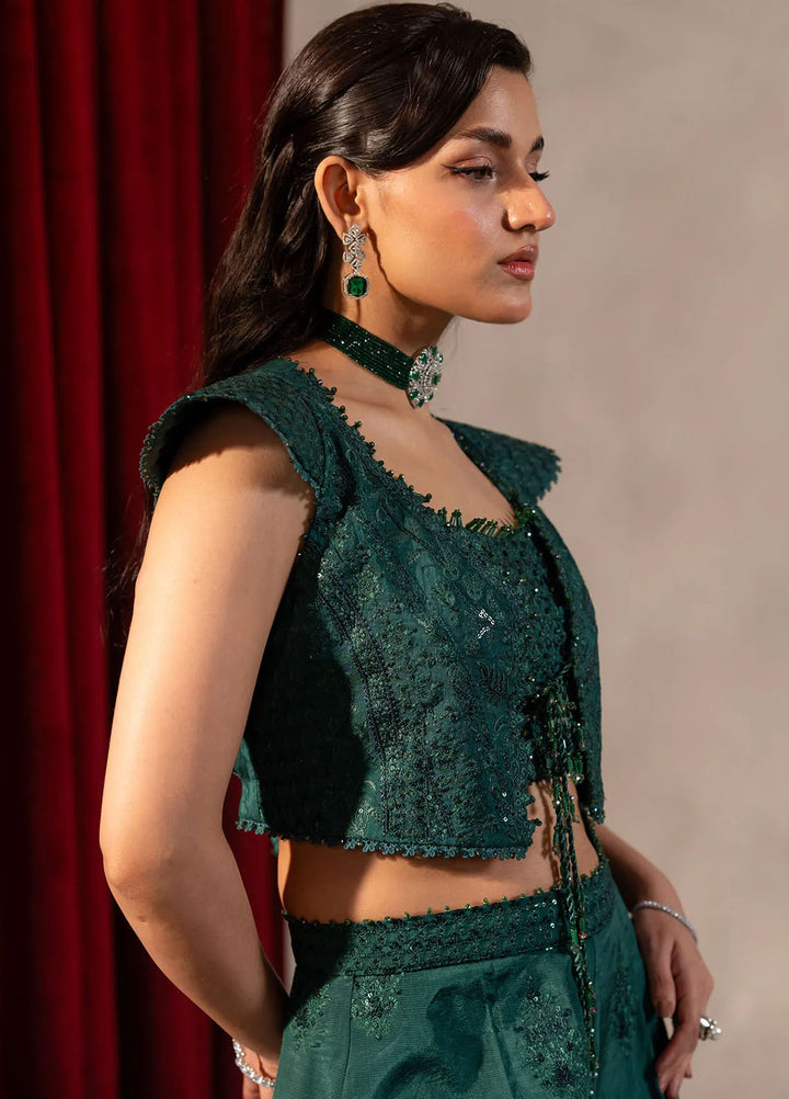 Khurshid Pret Embroidered Raw Silk 3 Piece Suit Emera