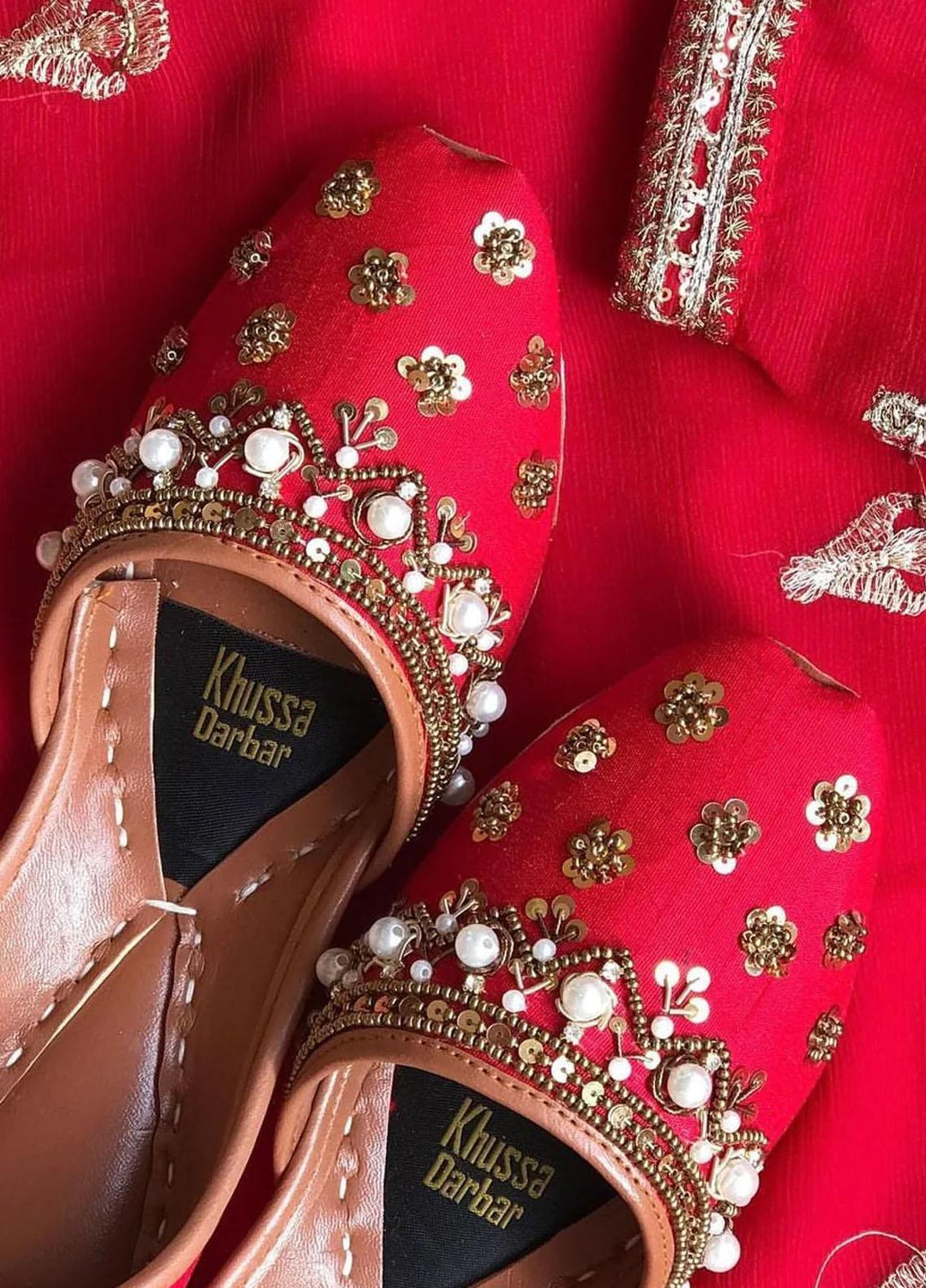 Khussa Darbar Festive Style   Khussa Zeenat (Red)