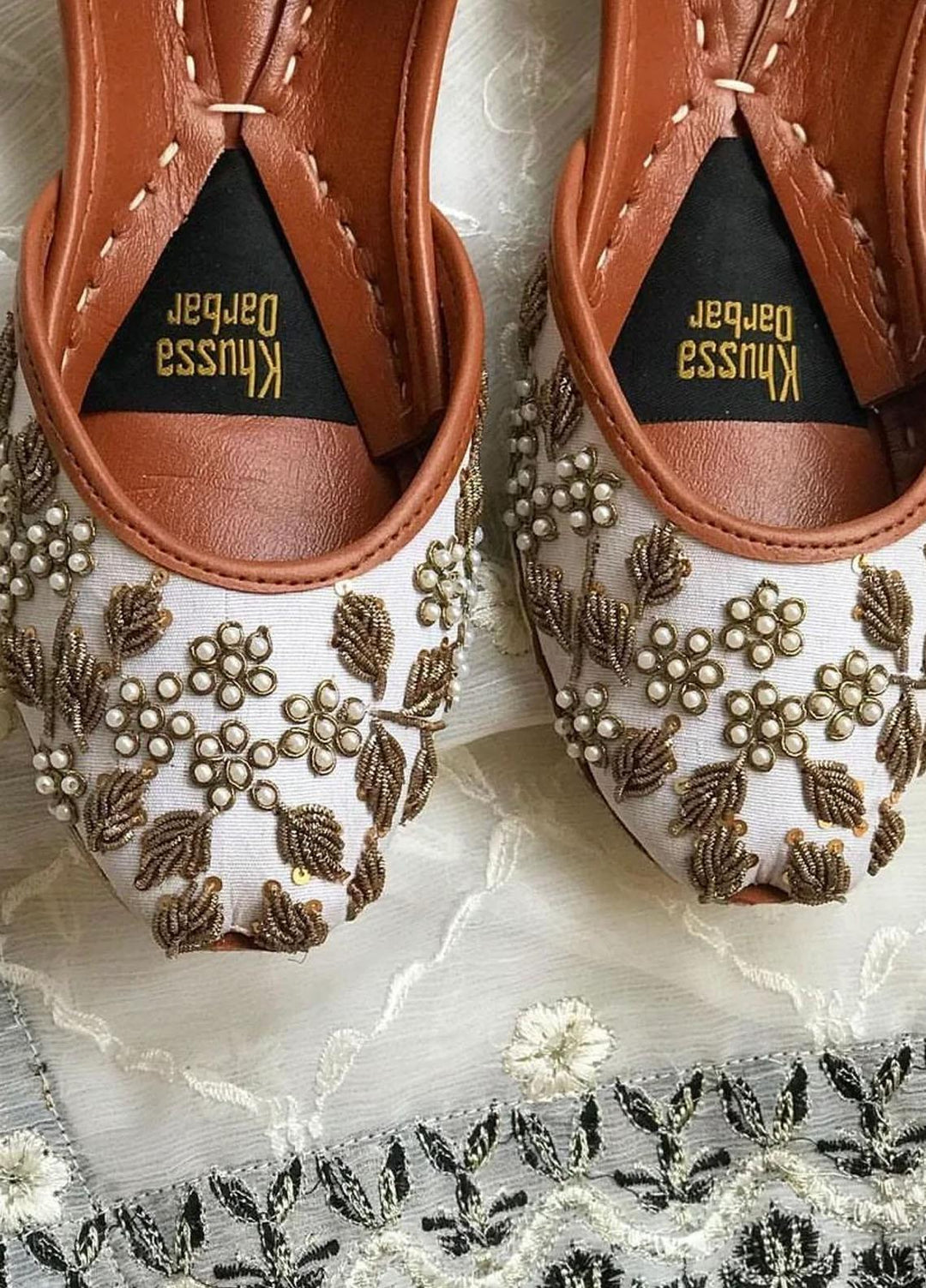 Khussa Darbar Festive Style   Khussa Asmaan (White)