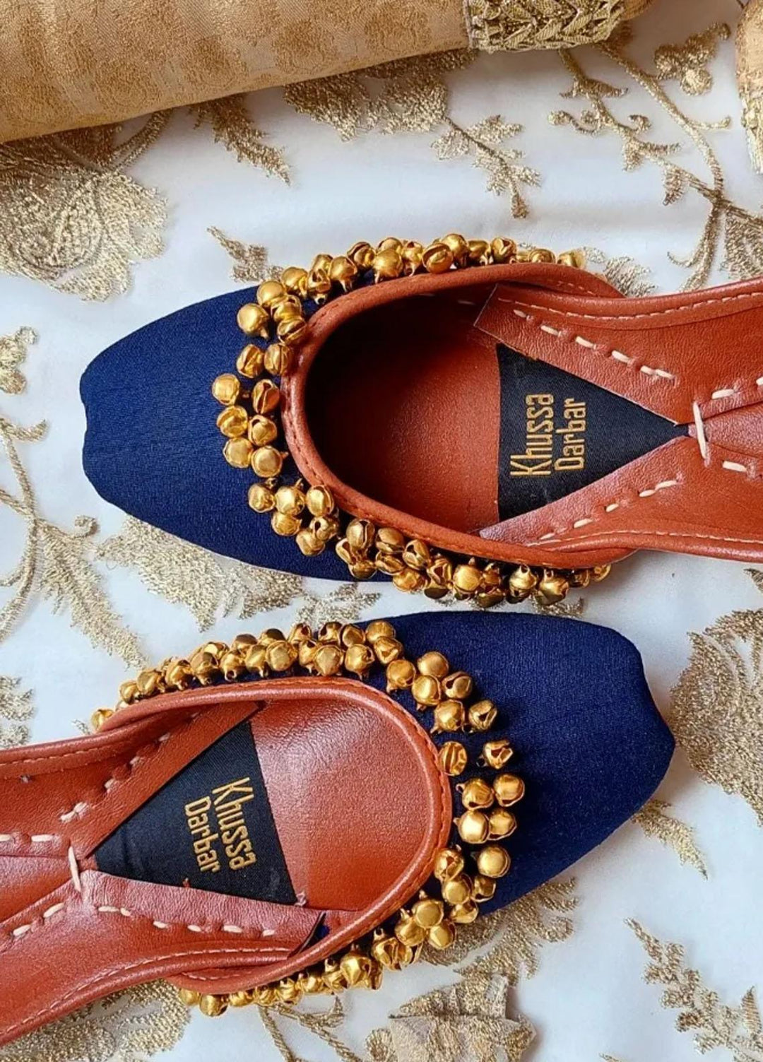 Khussa Darbar Festive Style Khussa Ghungroo (Navy-Blue)