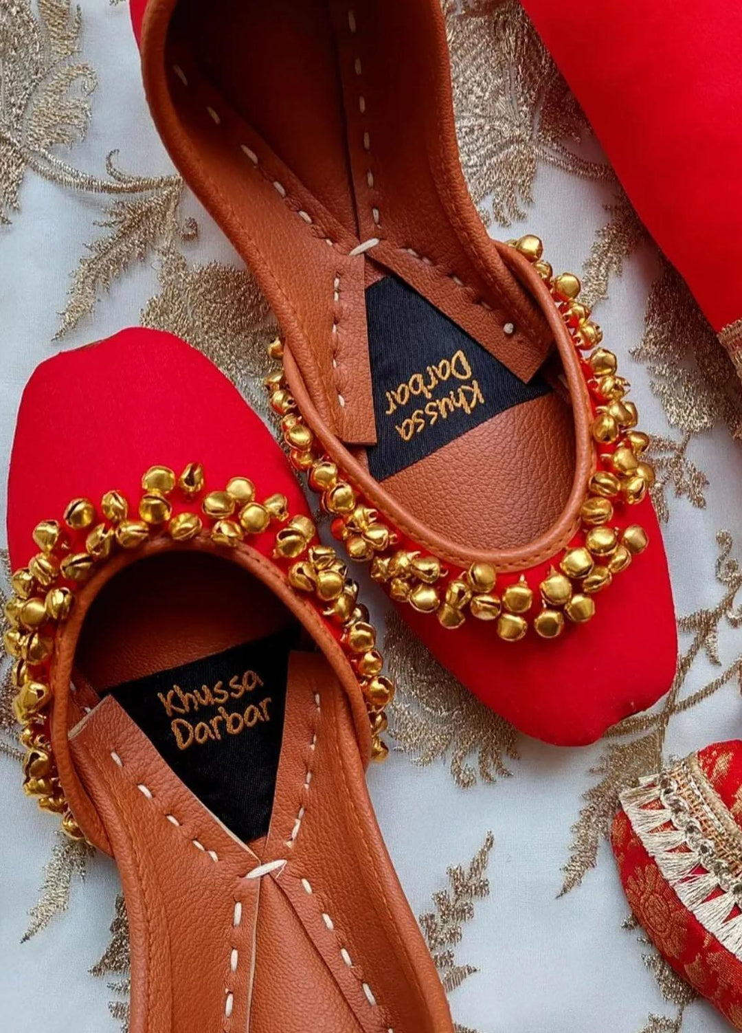 Khussa Darbar Festive Style   Khussa Ghungroo (Red)