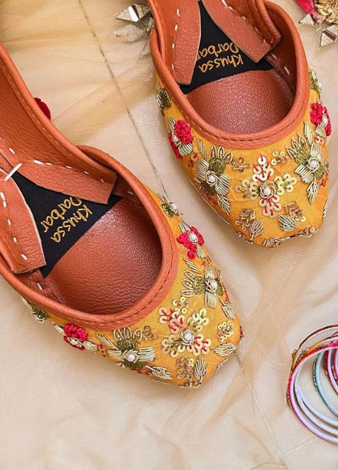 Khussa Darbar Festive Style Khussa Marigold