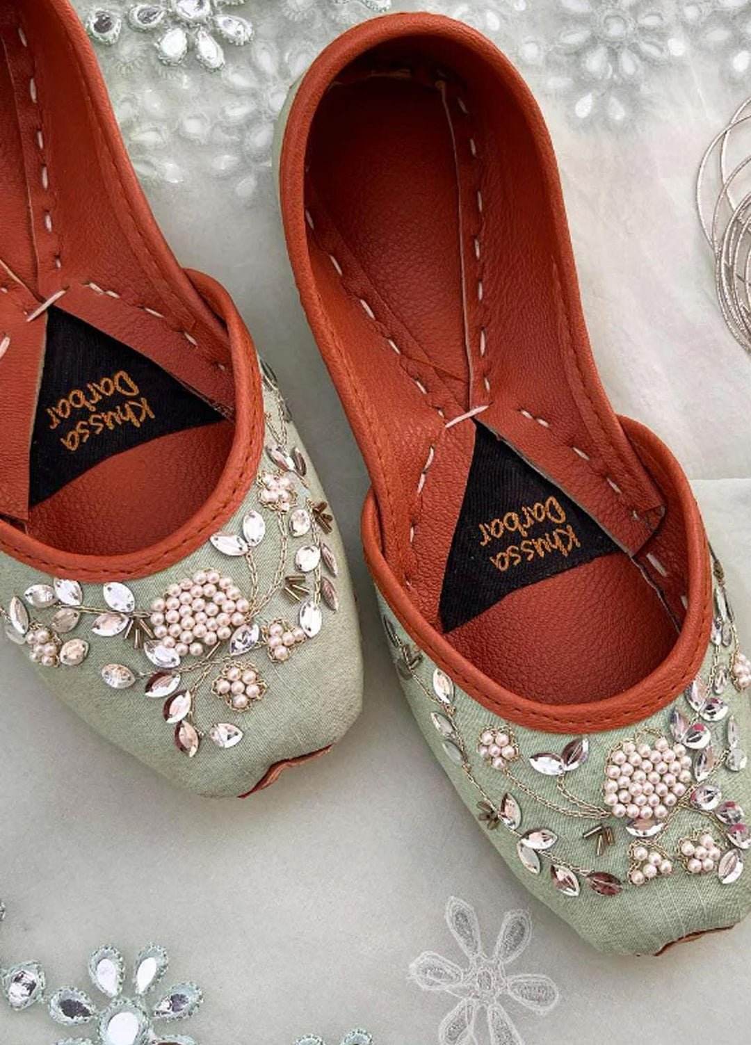 Khussa Darbar Festive Style Khussa Pistachio