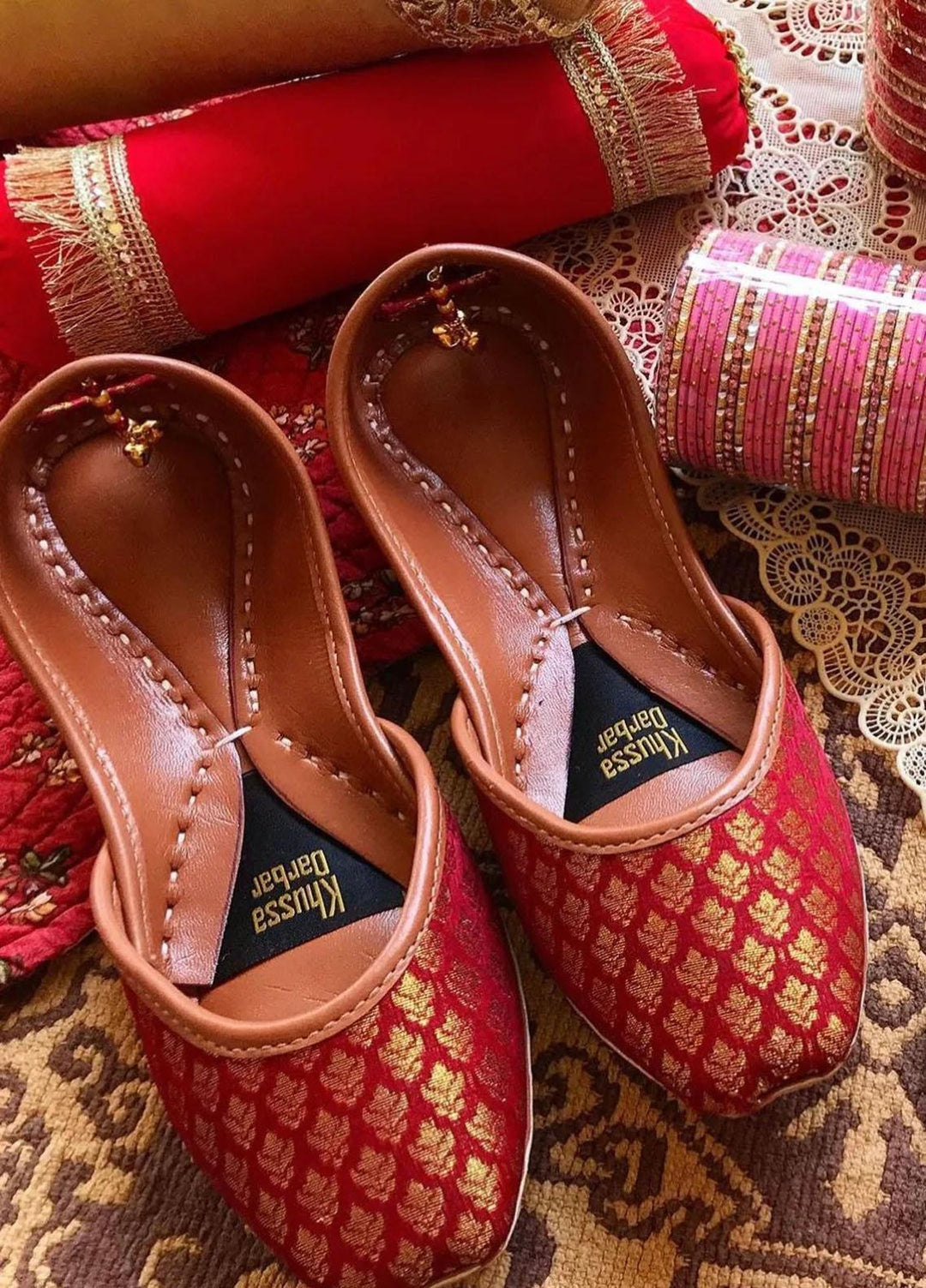 Khussa Darbar Festive Style Khussa Ruby