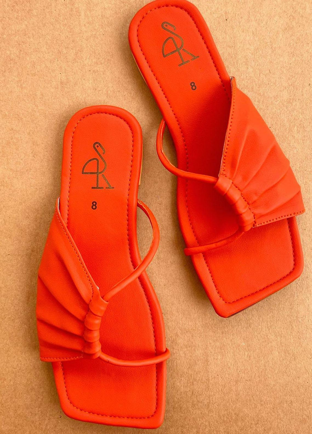 Khussa Darbar Casual Style Slippers Flares (Orange)