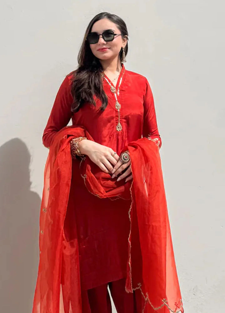 Khuwab by Kazma Pret Embroidered Korean Silk 3 Piece Suit Rooshan