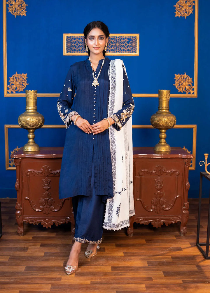 Khuwab by Kazma Pret Embroidered Raw Silk 3 Piece Suit Kairos
